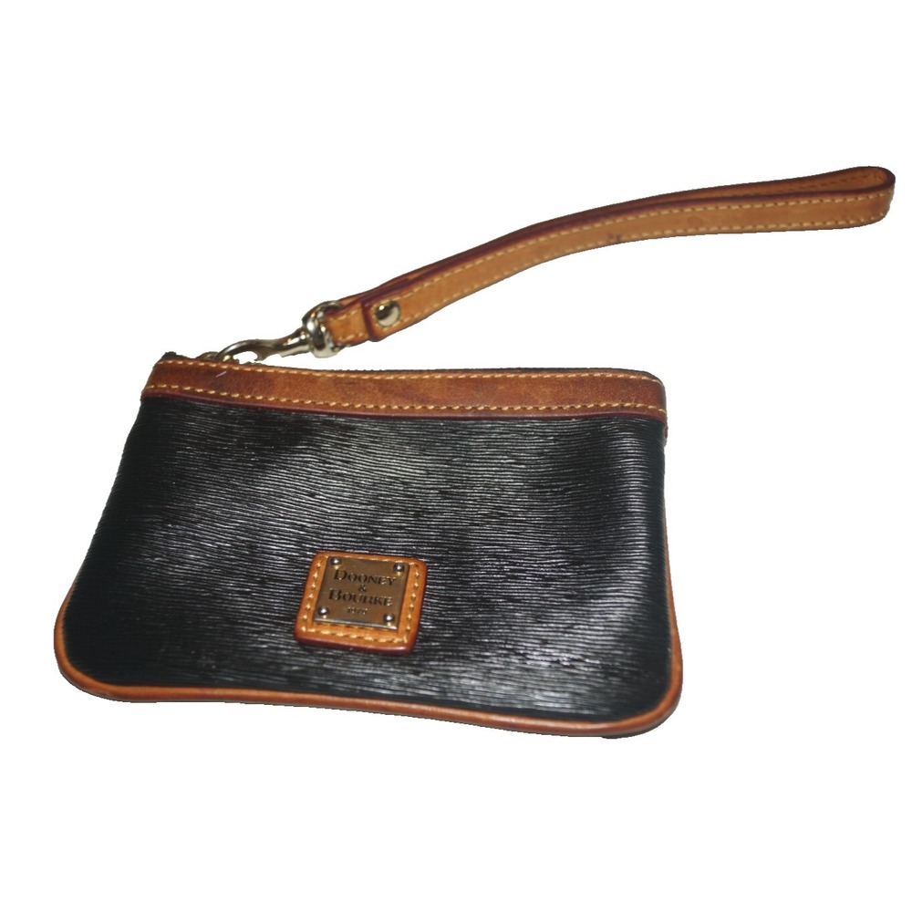 Dooney & Bourke Textured Wristlet Wallet Black Brown Tan U31
